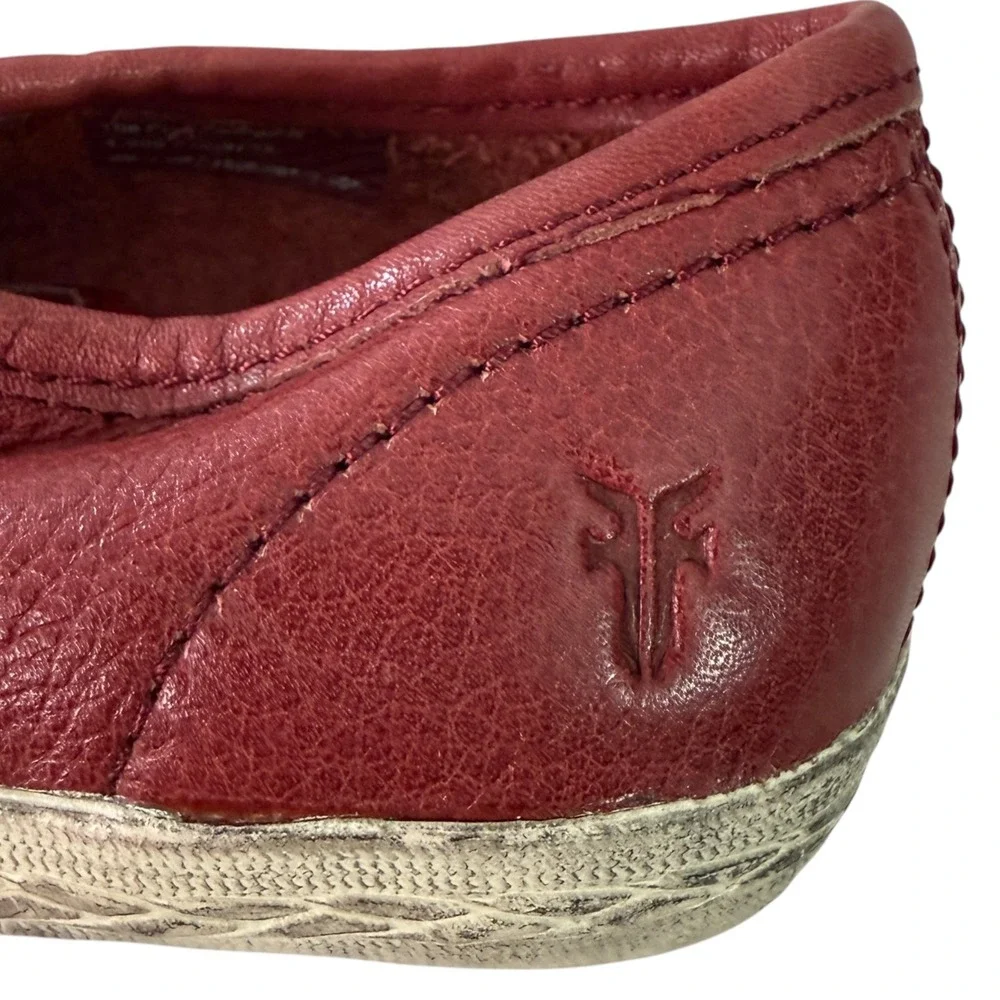Frye Chambers Low Red Leather Lace Up Sneakers Kids YTH 8 Casual Shoes‎